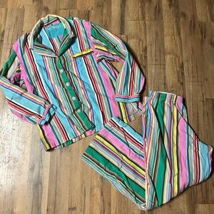 Y2K Victoria Secret cotton striped pajama set size Medium